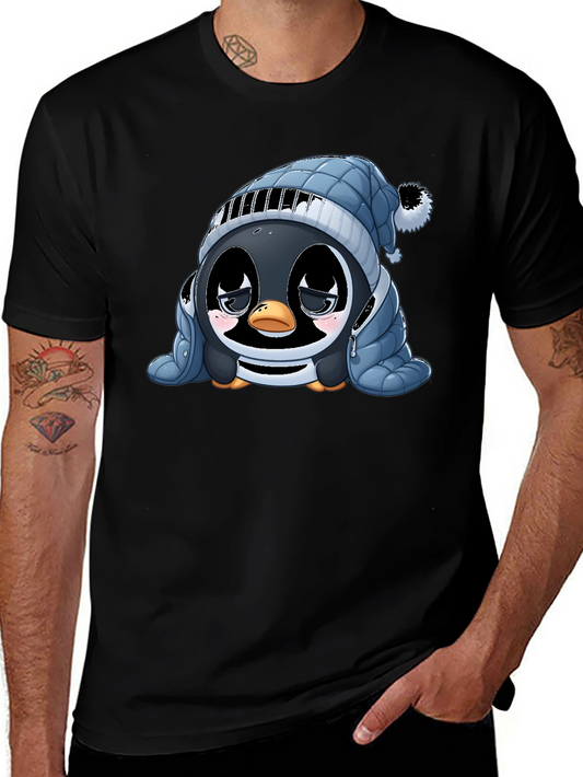 Sad Penguin in Puffer Jacket T-Shirt