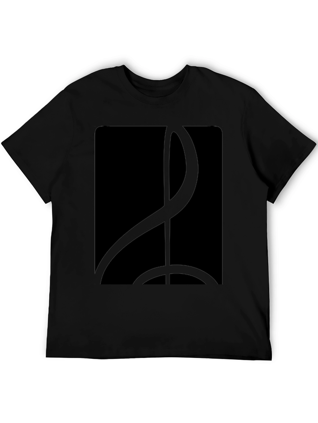 Sleek Black T-Shirt with Abstract Graphic Design