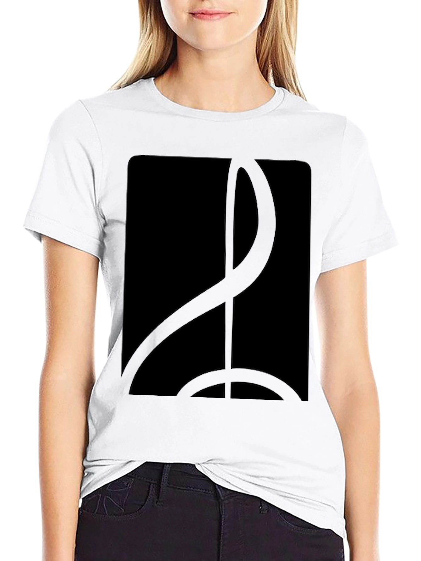 Sleek Black T-Shirt with Abstract Graphic Design