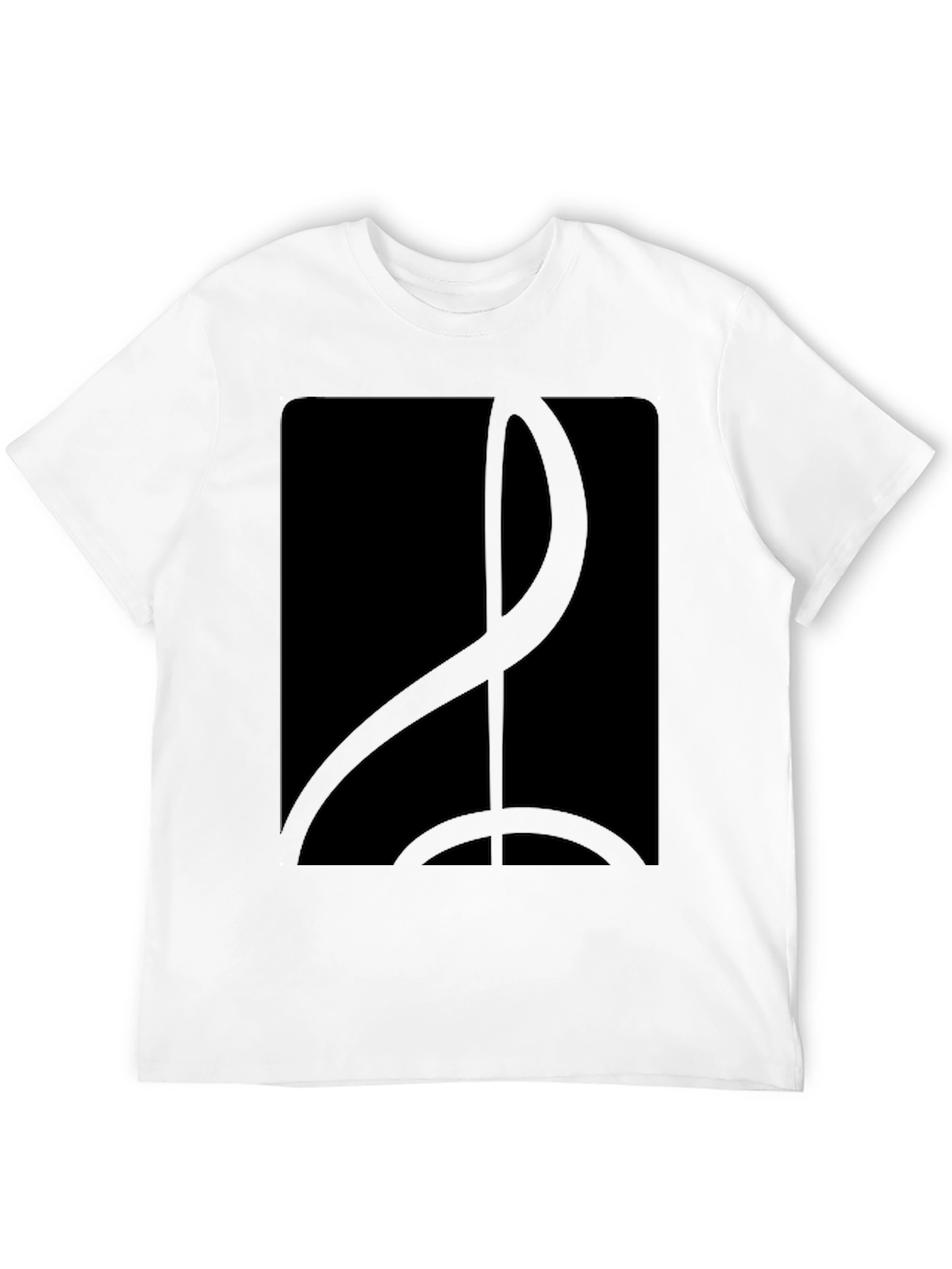 Sleek Black T-Shirt with Abstract Graphic Design