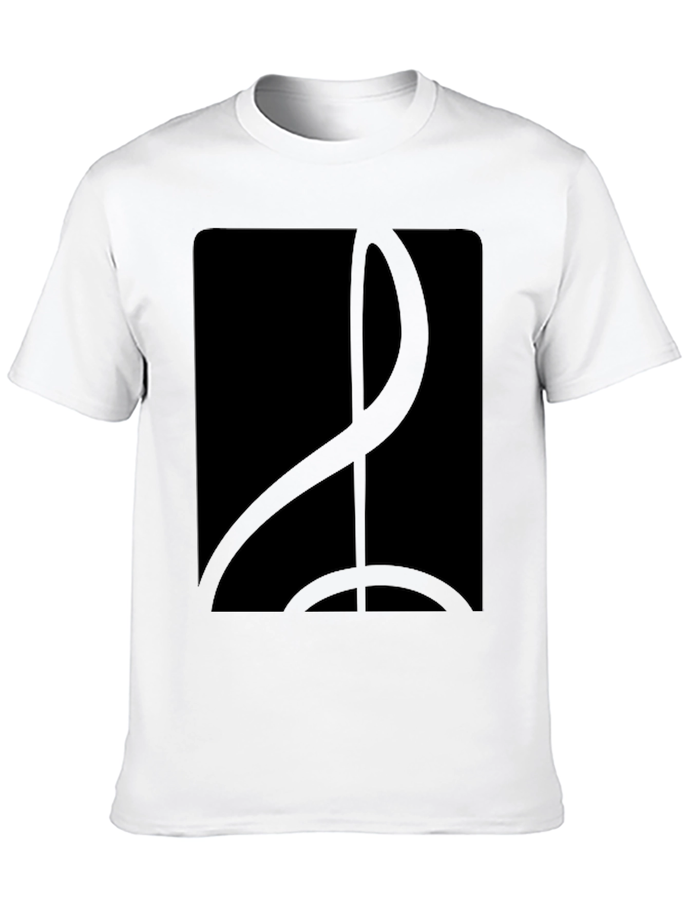 Sleek Black T-Shirt with Abstract Graphic Design