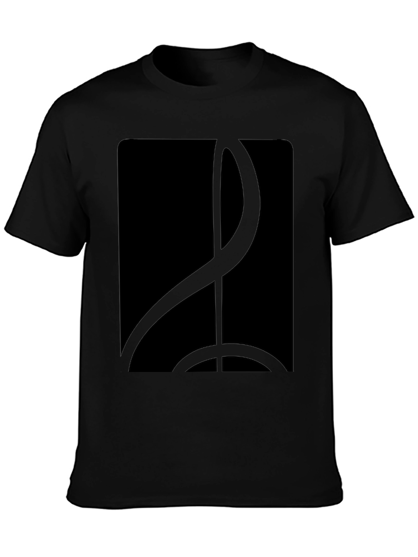 Sleek Black T-Shirt with Abstract Graphic Design