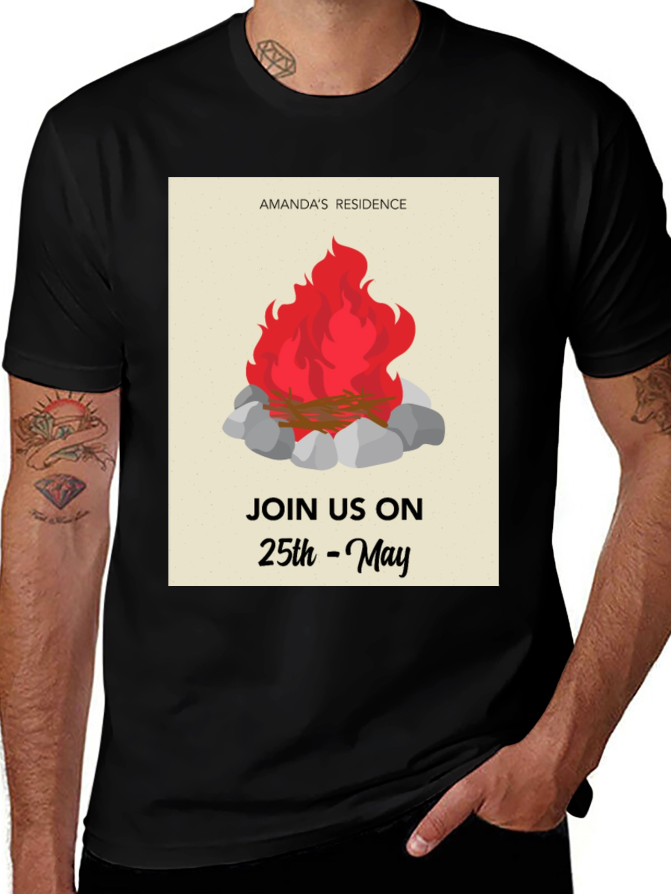 Campfire T-Shirt - Amandas Residence 25th May