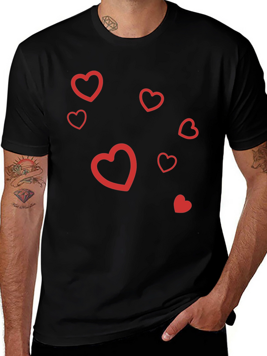 Black Heart Print Tee - Modern Casual Style