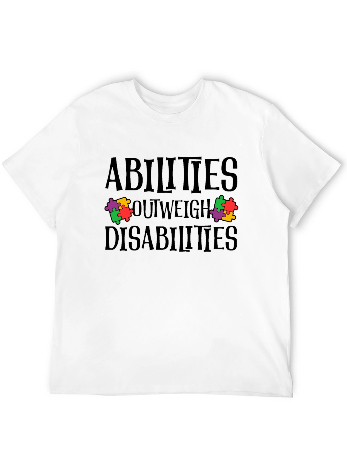 Abilities Outweigh Disabilities Puzzle T-Shirt