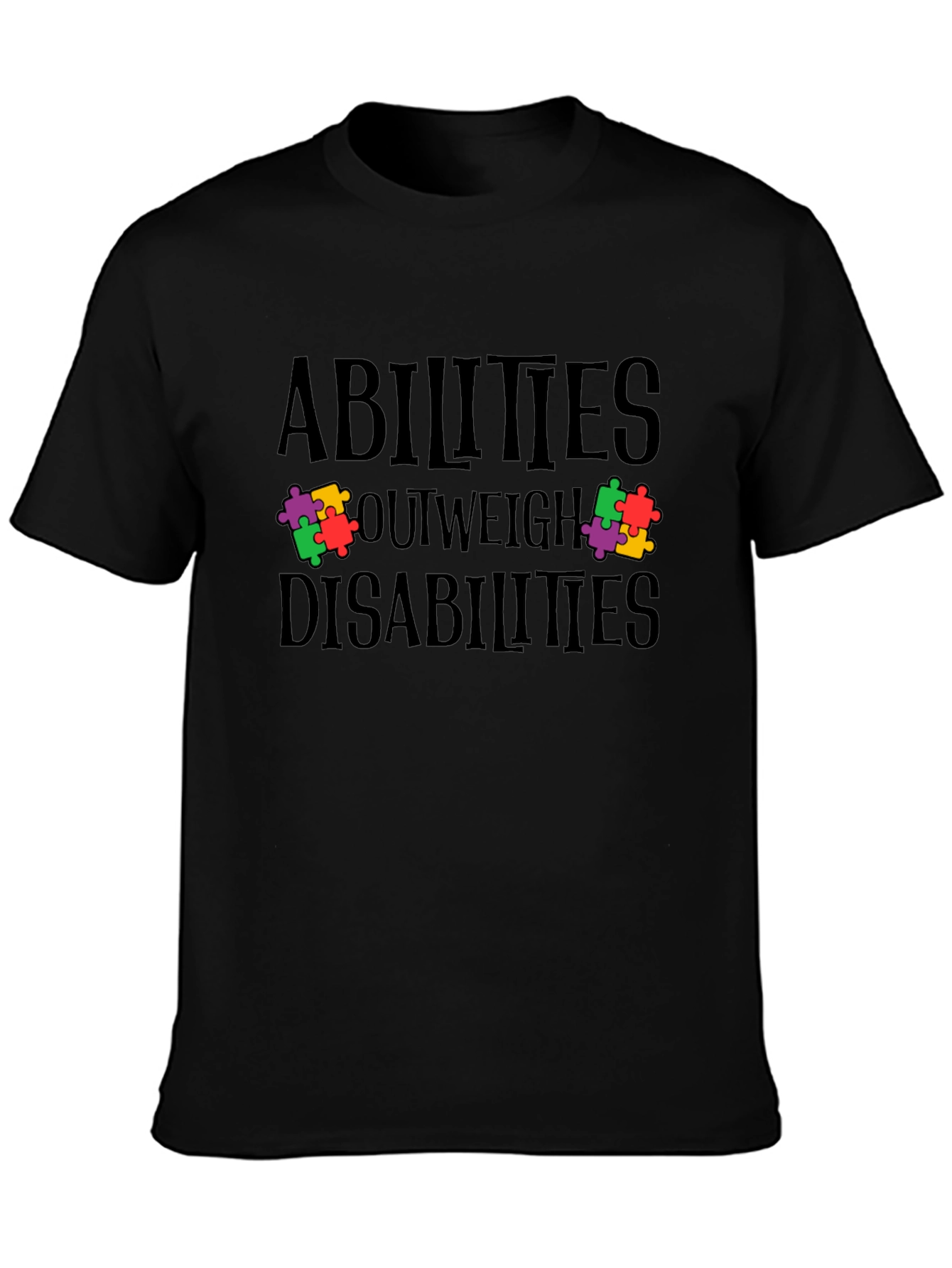 Abilities Outweigh Disabilities Puzzle T-Shirt