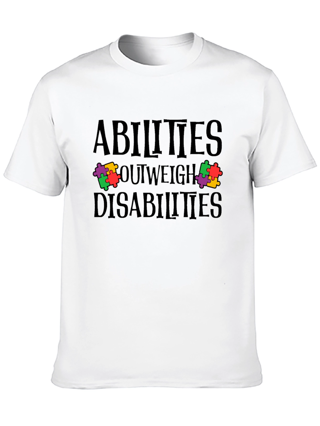 Abilities Outweigh Disabilities Puzzle T-Shirt