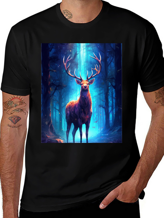 Majestic Deer Graphic Tee - Forest Fantasy