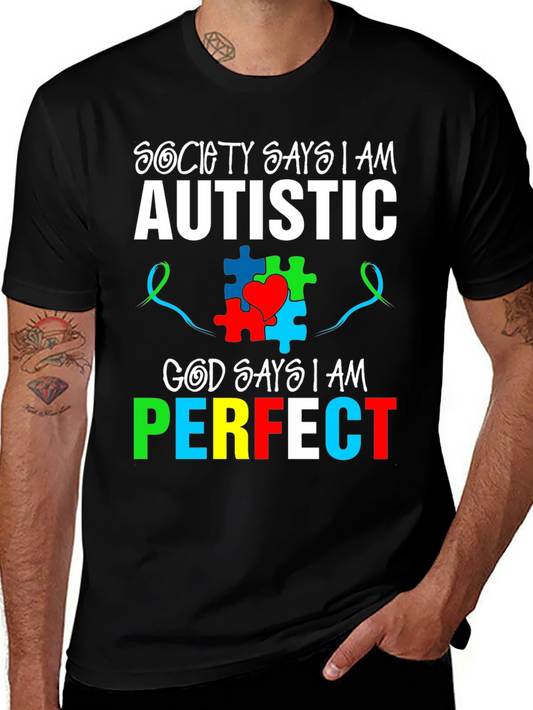 Autism Awareness T-Shirt - God Says I am Perfect