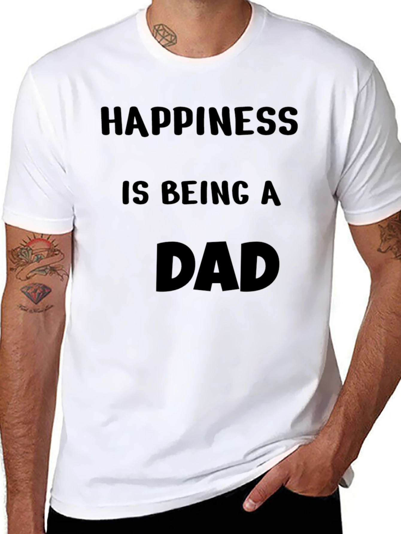 Happiness is Being a Dad Black T-Shirt