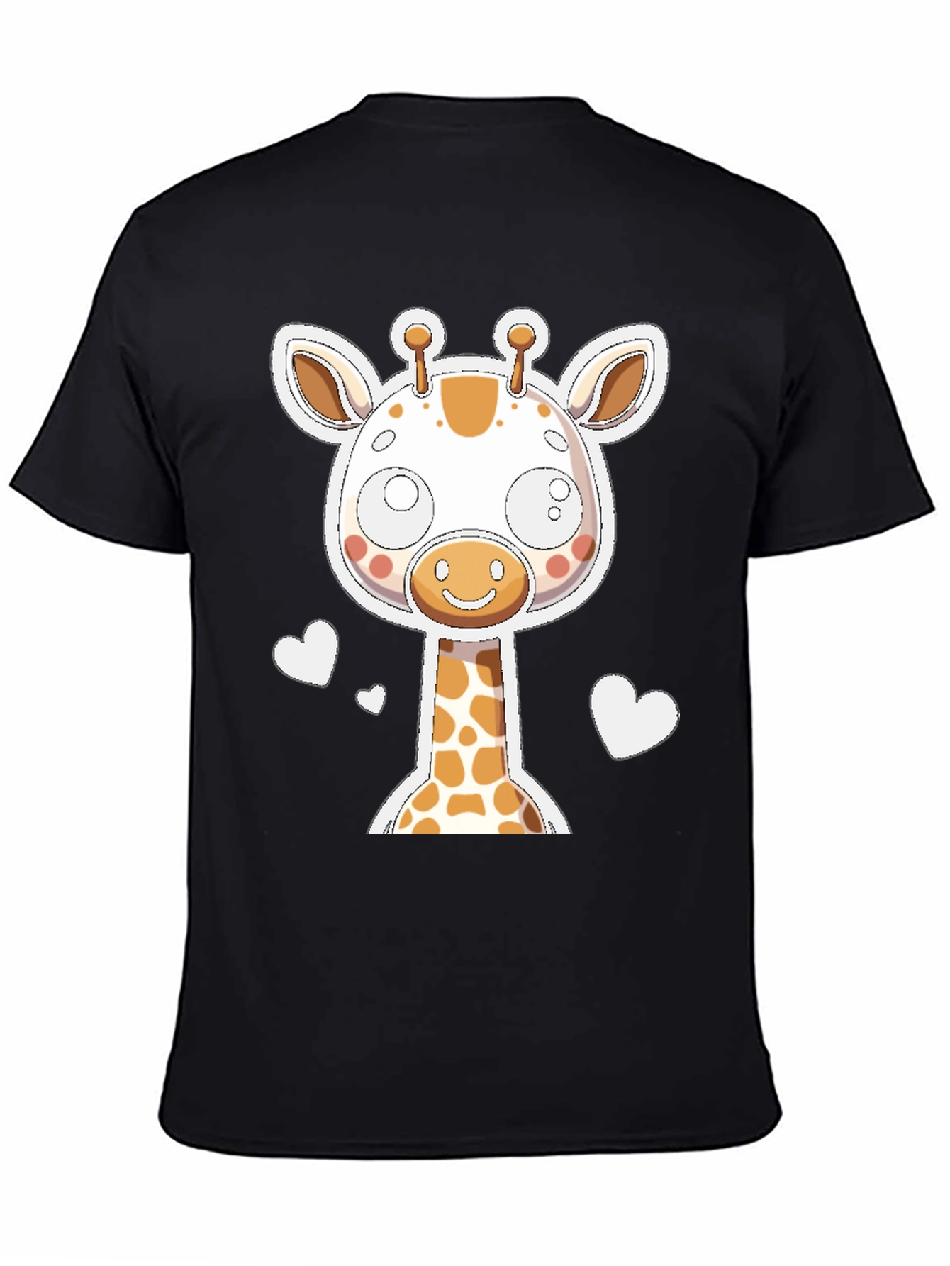 Cute Giraffe Graphic Tee - Black Unisex T-Shirt