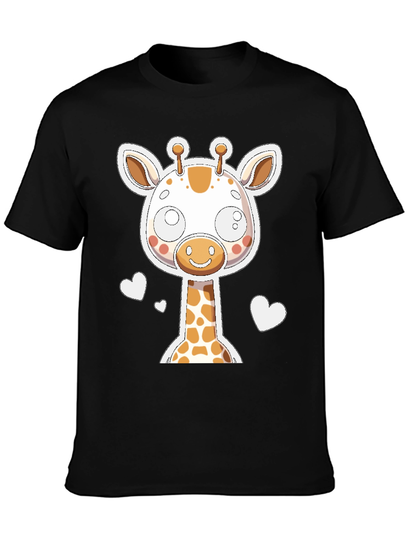 Cute Giraffe Graphic Tee - Black Unisex T-Shirt
