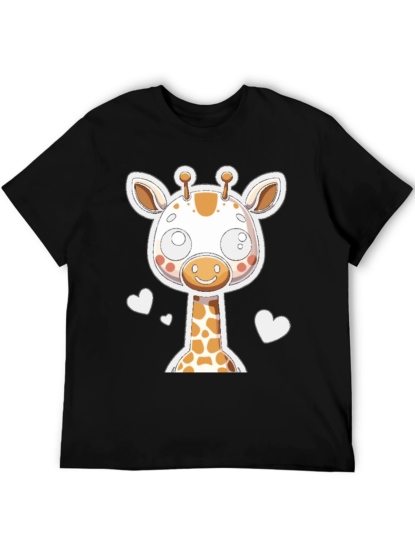 Cute Giraffe Graphic Tee - Black Unisex T-Shirt