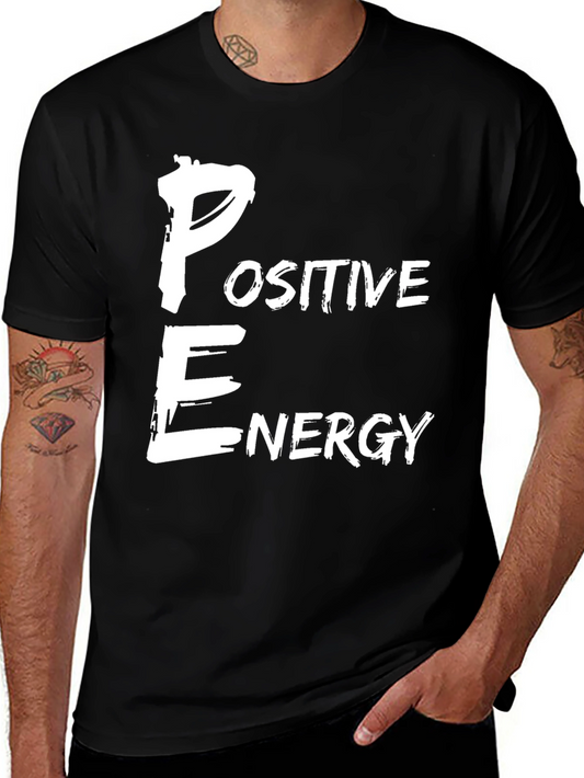 Positive Energy Graphic Print Black T-Shirt