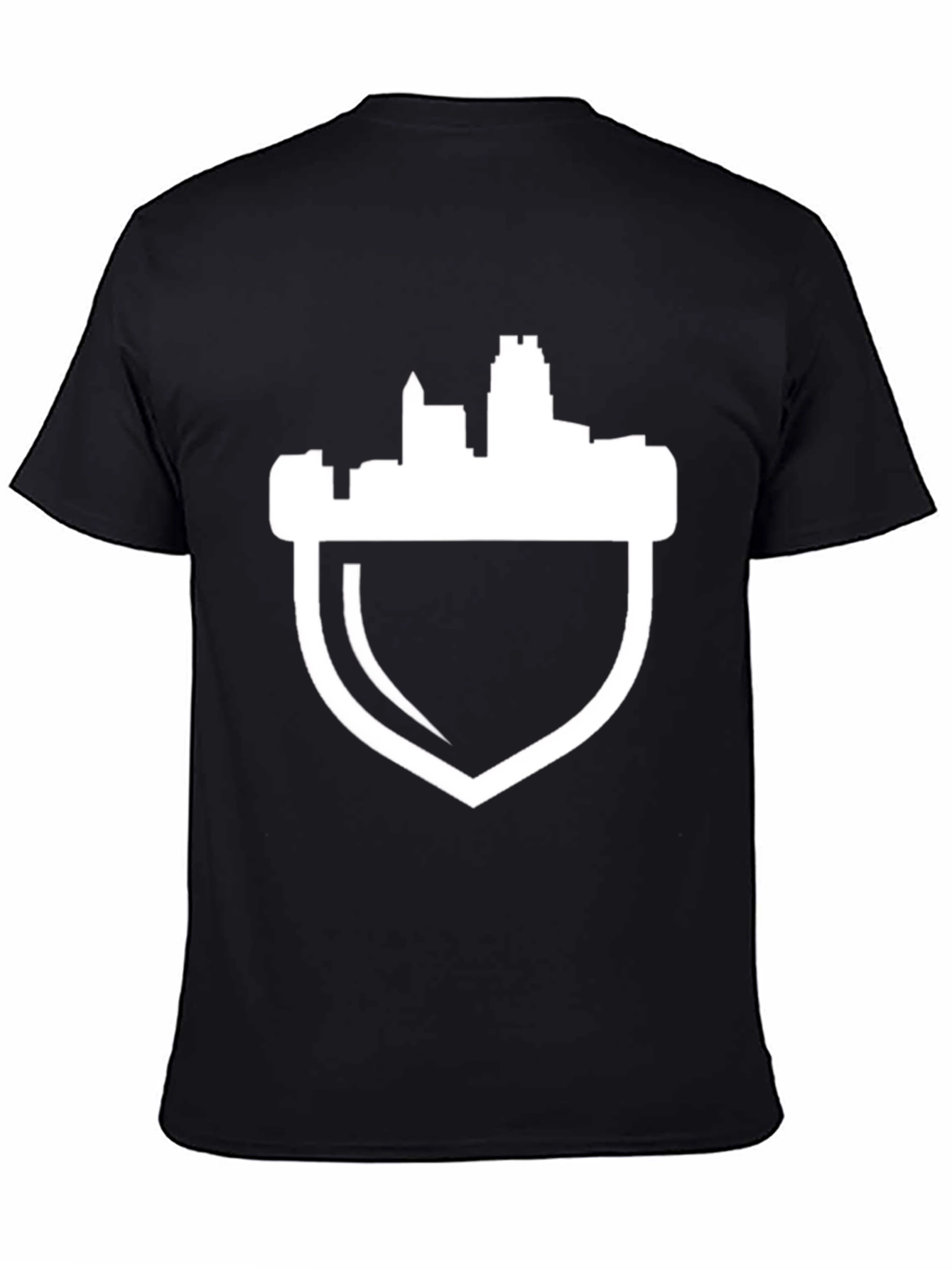 City Skyline Shield Tee - Black Graphic T-Shirt