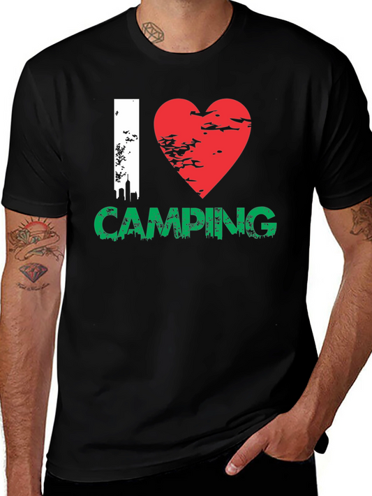 I Heart Camping Black T-Shirt