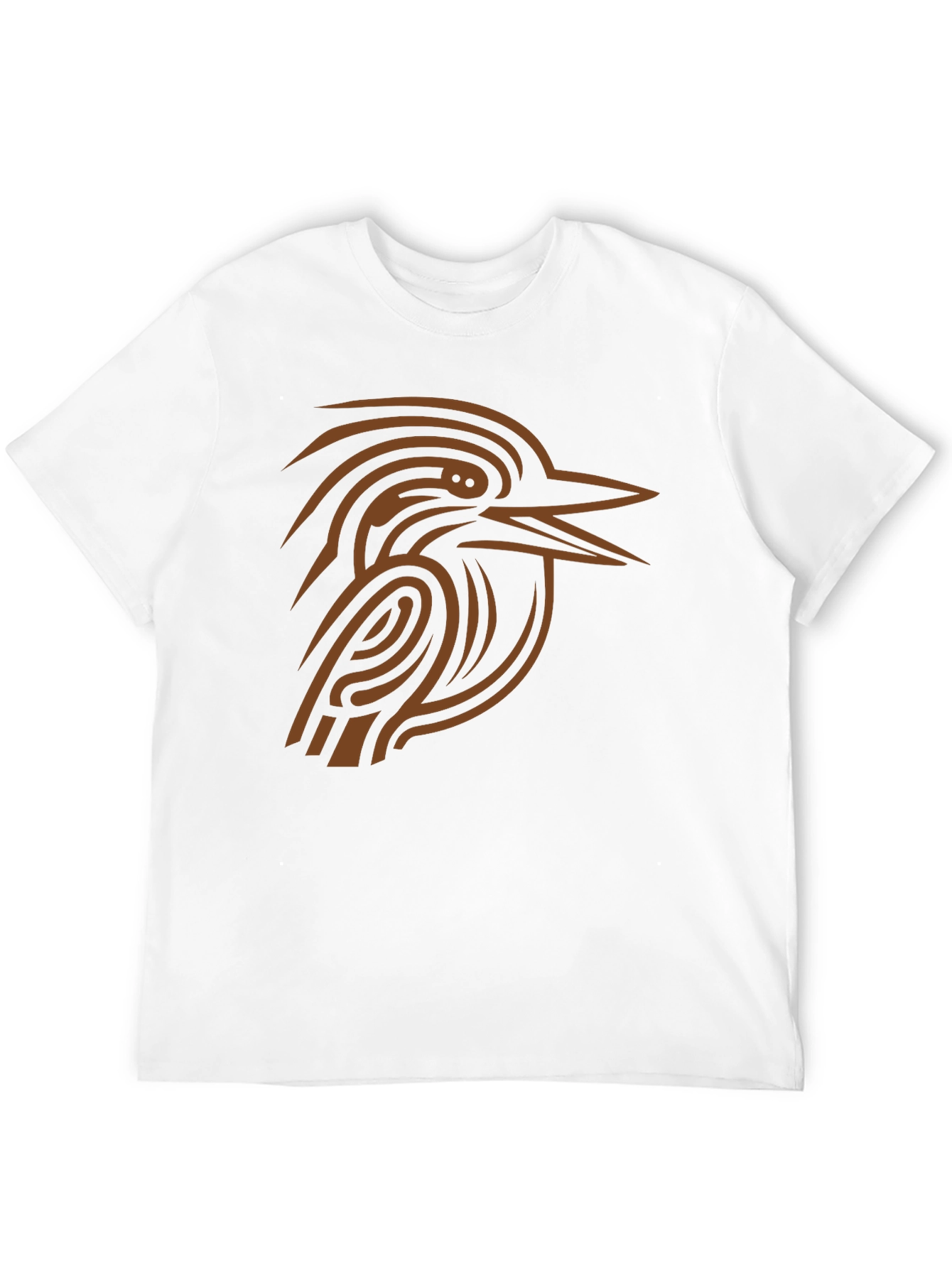 Abstract Bird Graphic Tee - Black Cotton Shirt