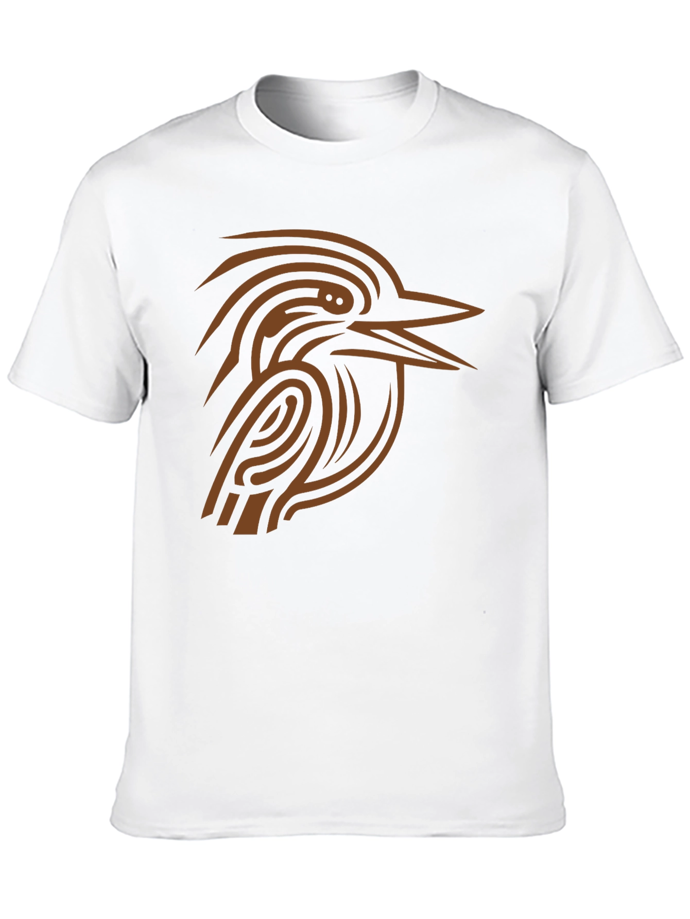 Abstract Bird Graphic Tee - Black Cotton Shirt