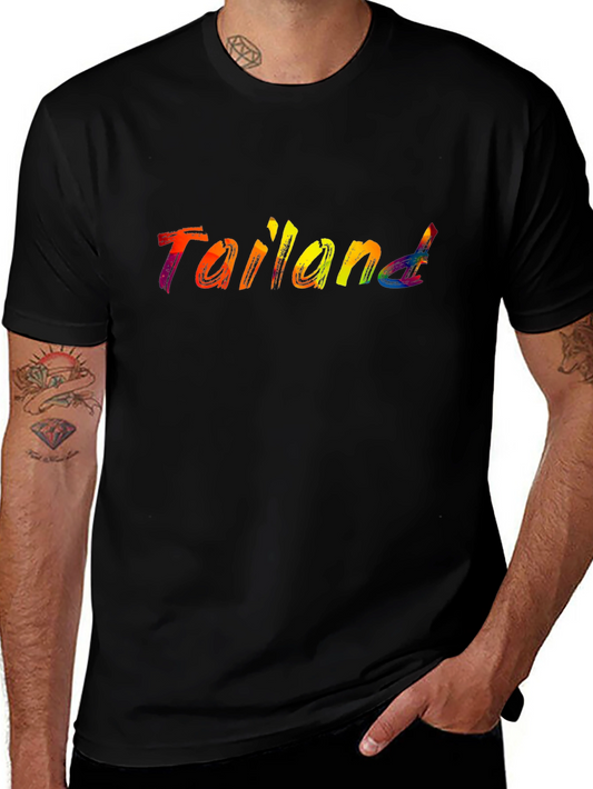 Rainbow Thailand Graphic Black T-Shirt