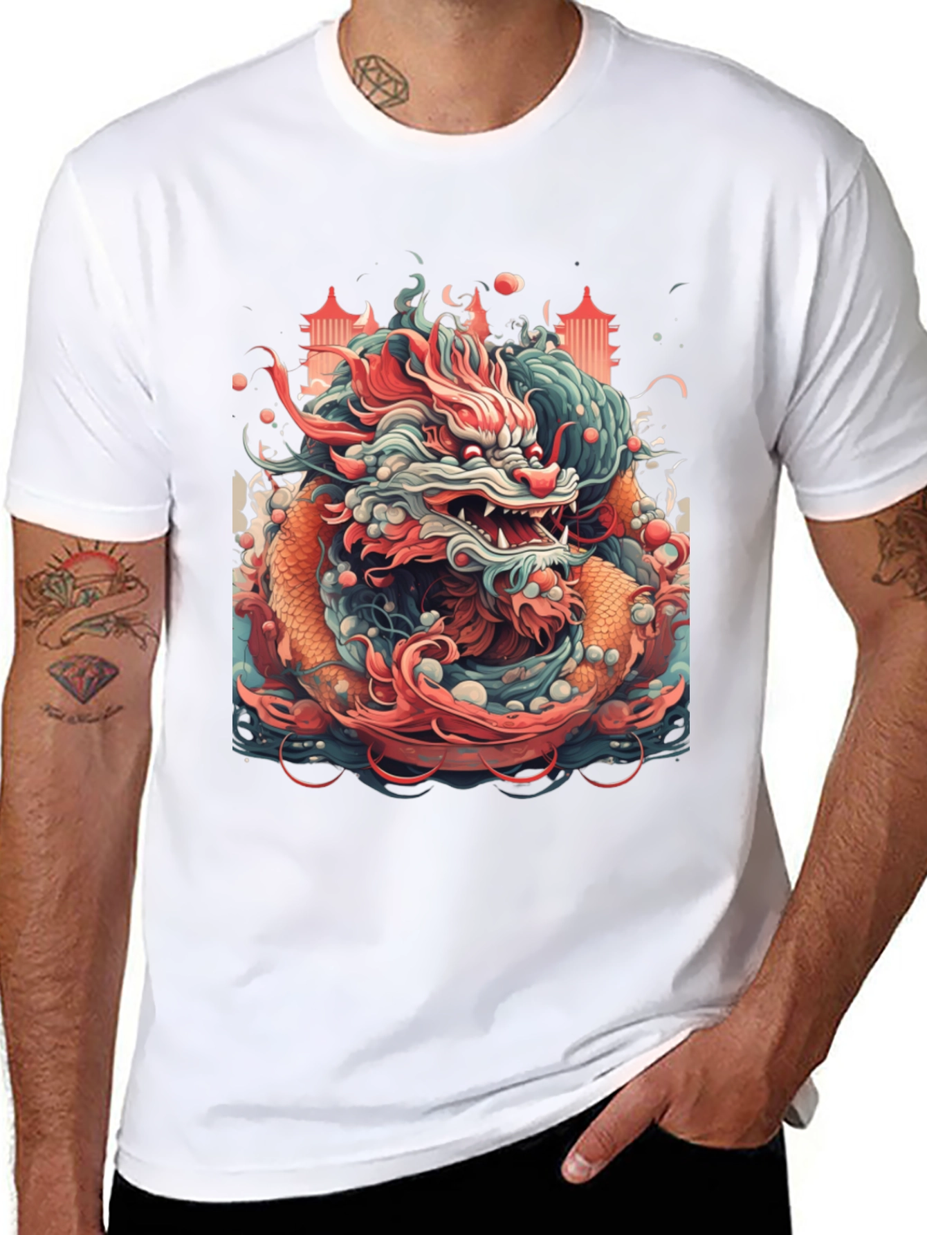 Dragon Graphic T-Shirt - Bold Asian Design