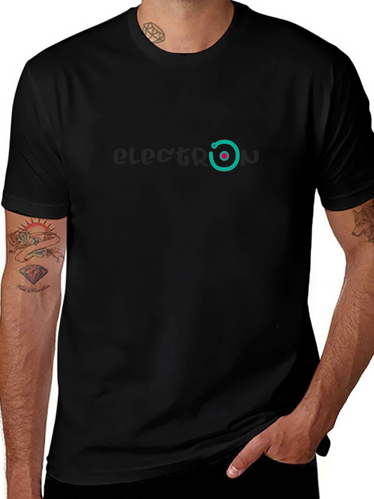 Modern Black T-Shirt with Teal Circle Logo