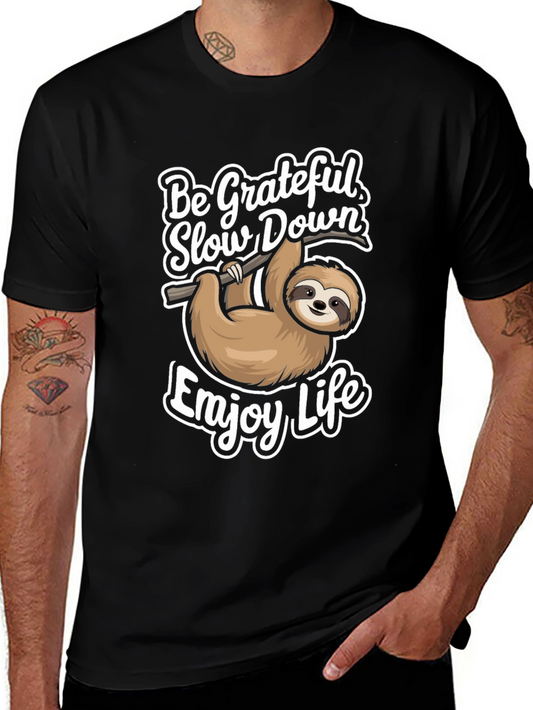Be Grateful Sloth Graphic T-Shirt