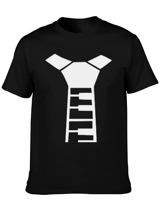 Abstract Tie Graphic Black T-Shirt