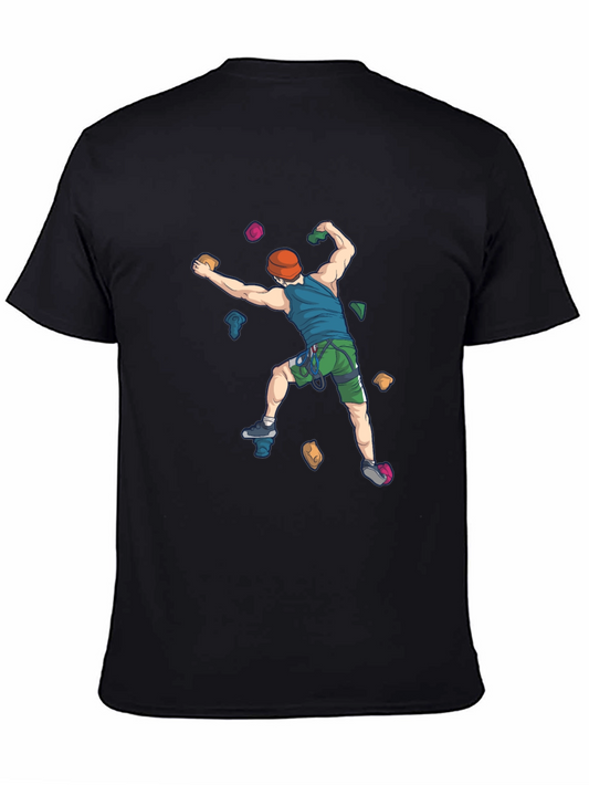 Climbing Graphic T-Shirt - Black Cotton Tee