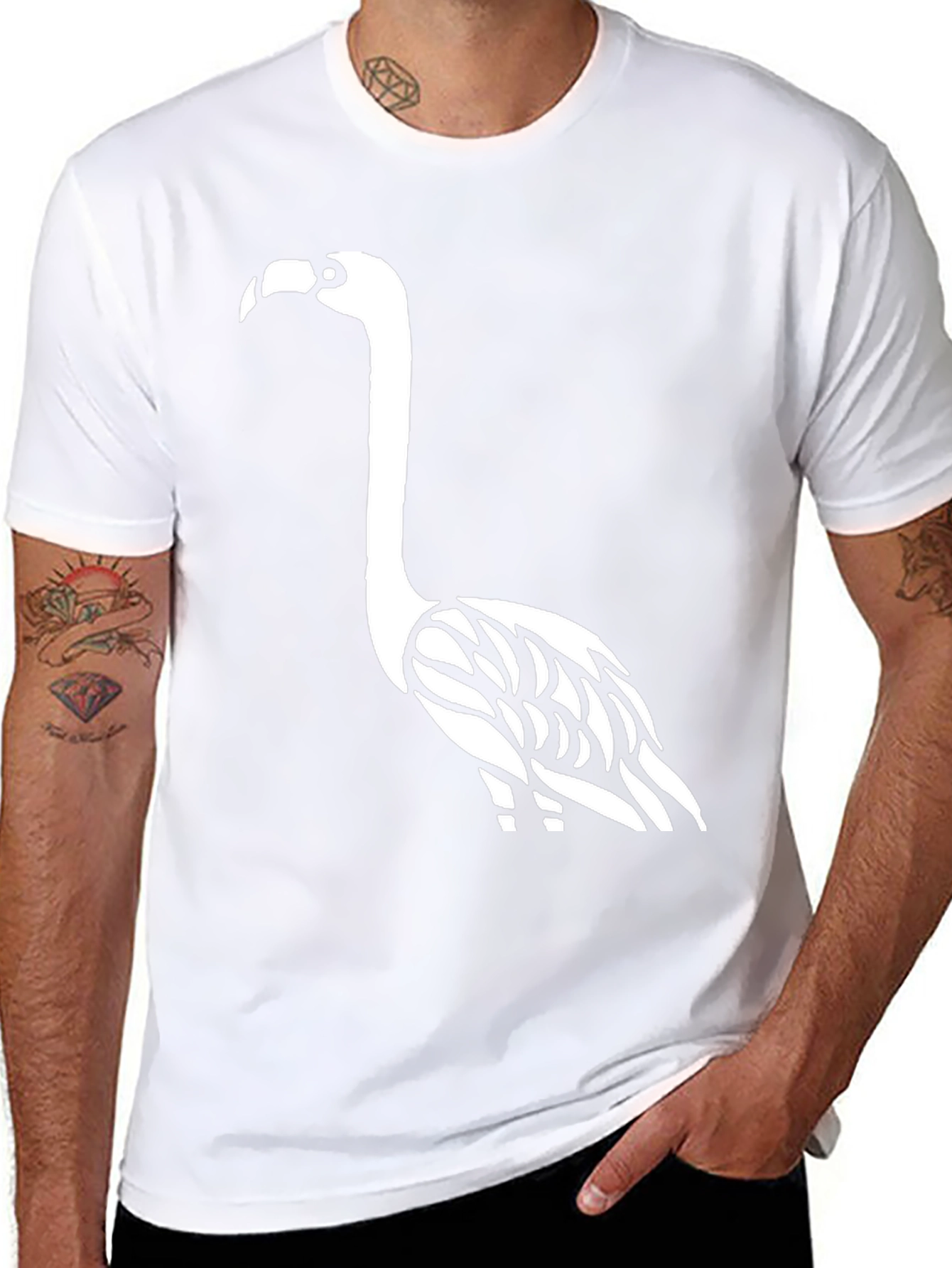 Flamingo Graphic Tee - Trendy Black Cotton Shirt
