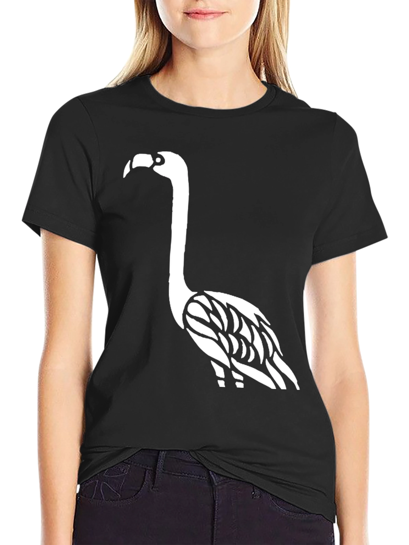 Flamingo Graphic Tee - Trendy Black Cotton Shirt