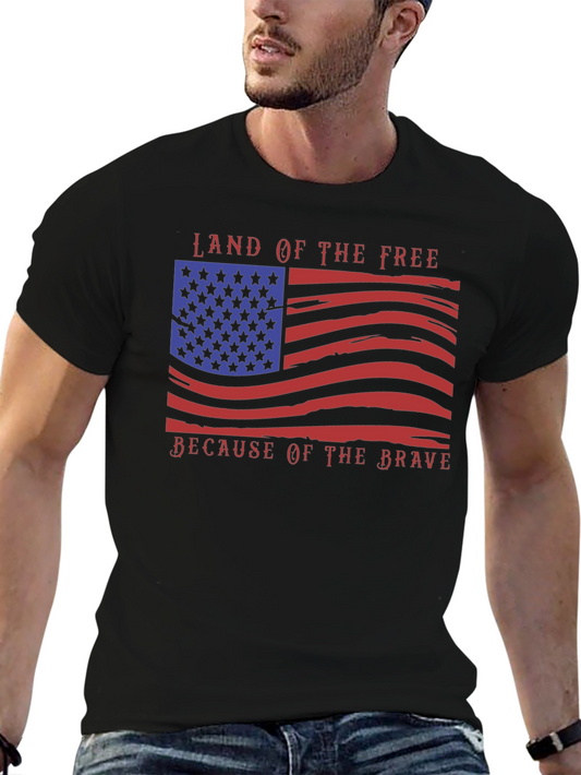 American Flag T-Shirt: Land of the Free Brave Design