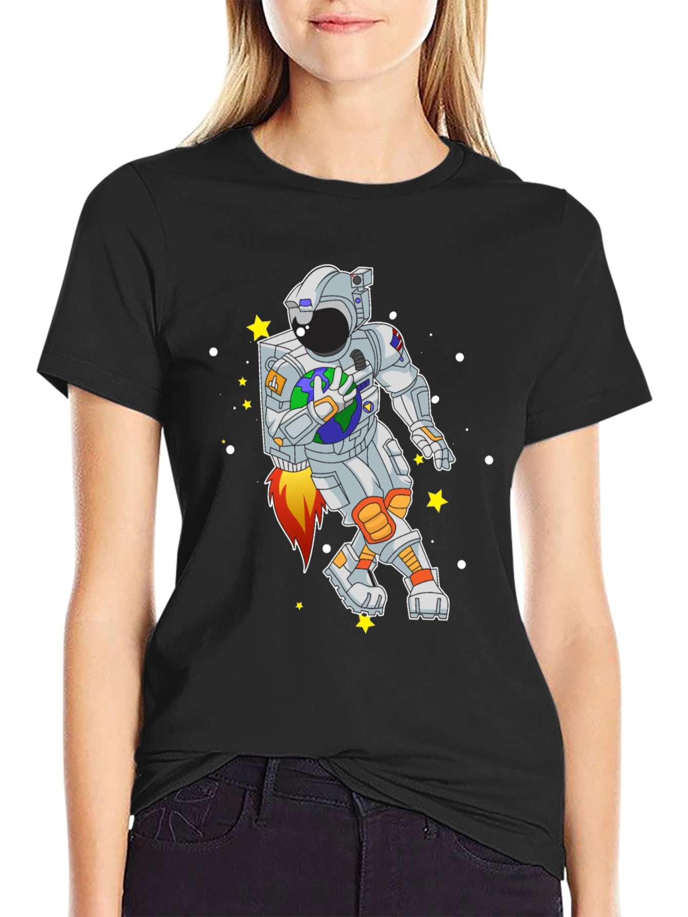 Astronaut Holding Earth Graphic T-Shirt
