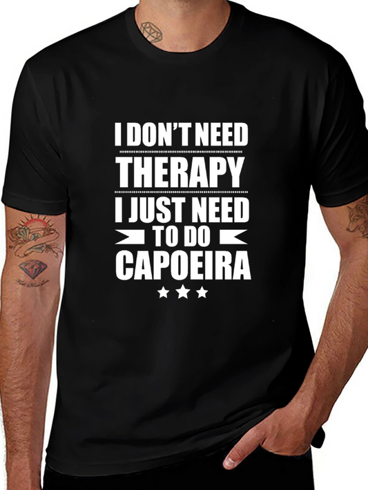 Capoeira Therapy Graphic Tee - Black Cotton T-Shirt