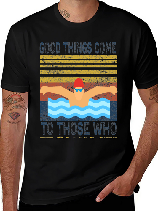 Swimmer Graphic T-Shirt - Good Things Come