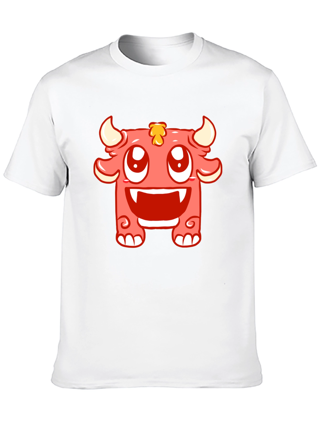 Cute Monster Graphic Tee - Black Cotton T-Shirt