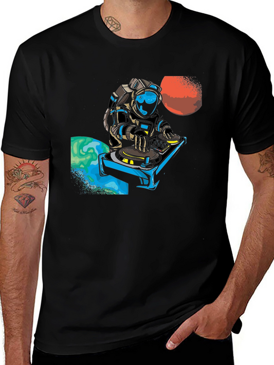 Astronaut DJ Graphic Tee - Space Music Lover T-Shirt