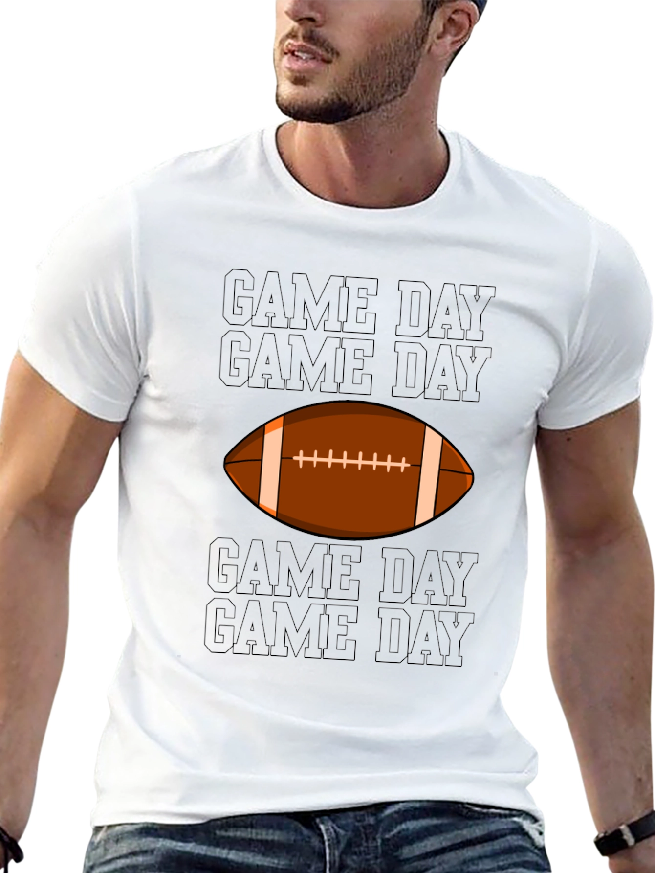 Game Day Football Graphic Tee - Black