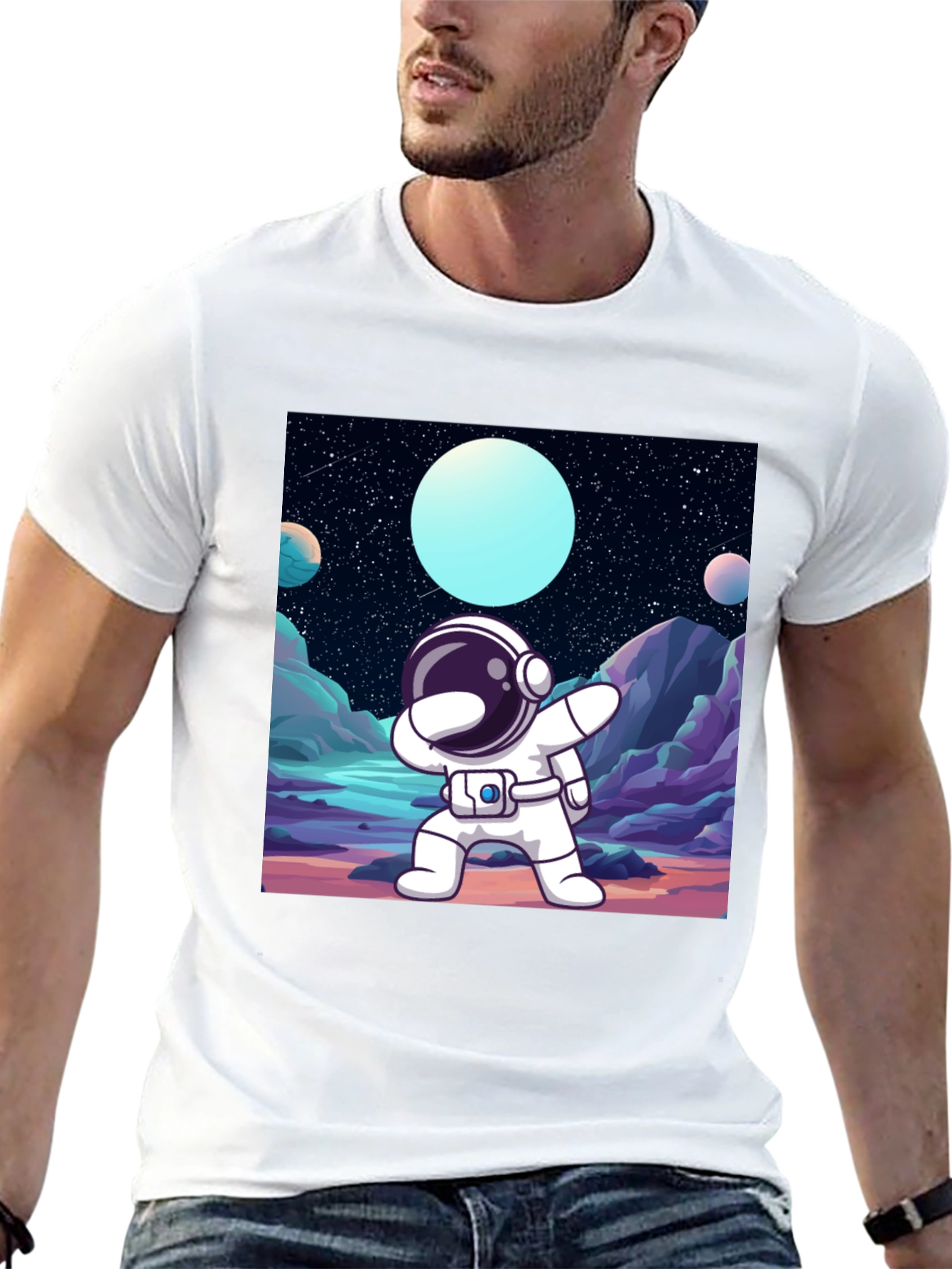 Dabbing Astronaut Black T-Shirt