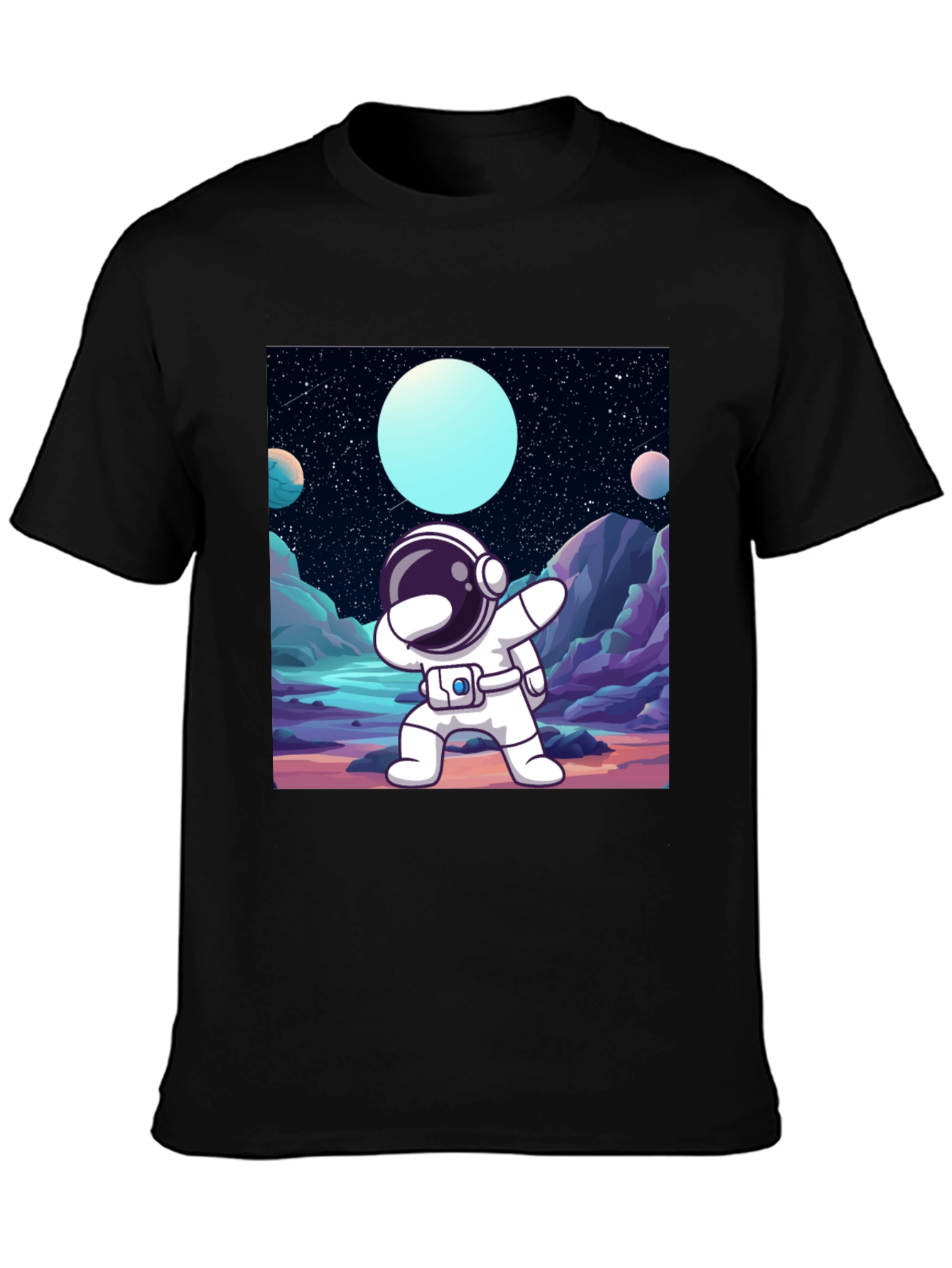 Dabbing Astronaut Black T-Shirt