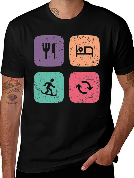 Eat Sleep Ski Repeat Graphic T-Shirt