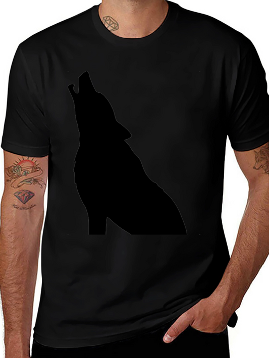 Black Wolf Silhouette Tee - Mens Graphic T-Shirt