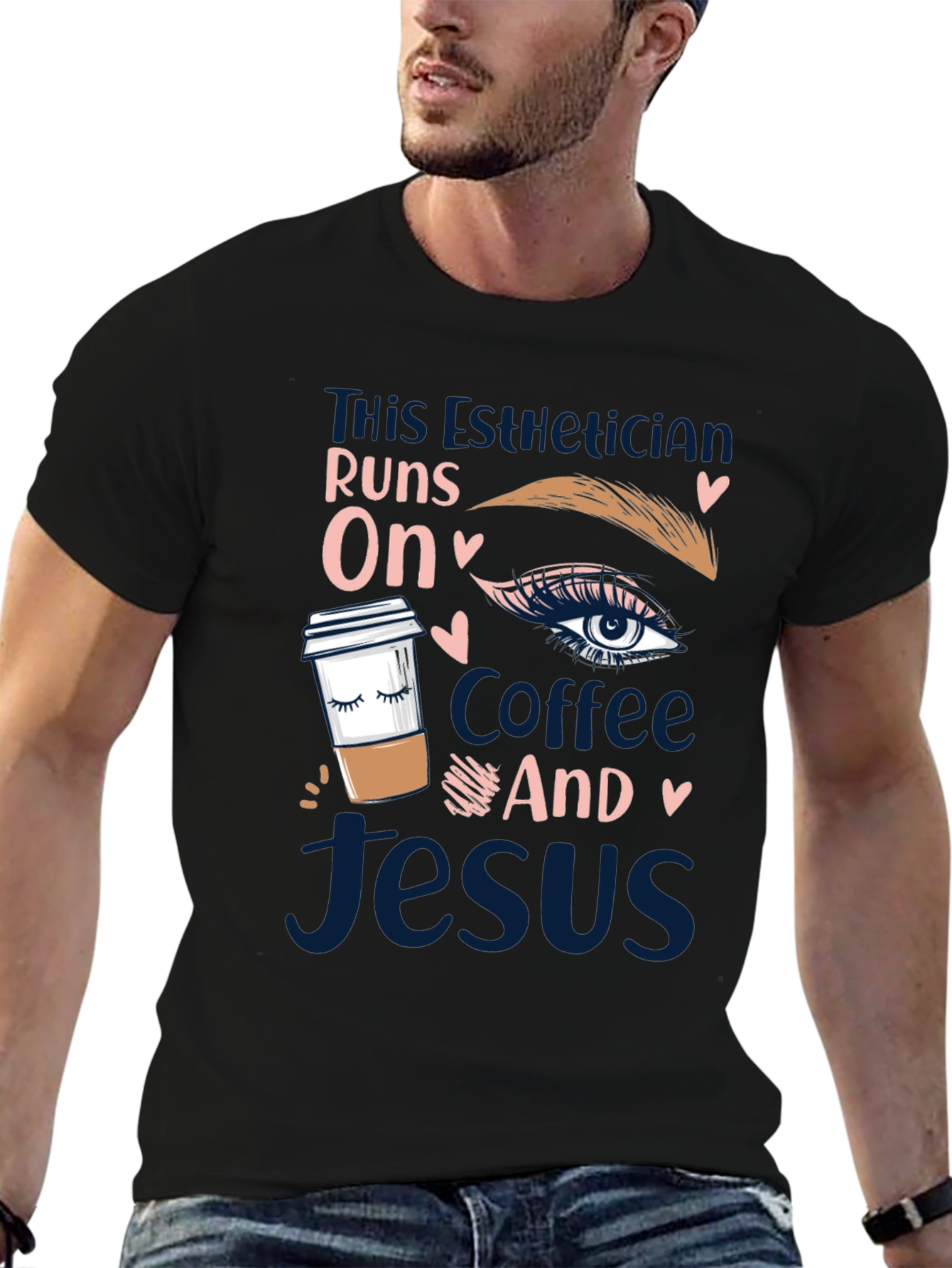 Esthetician Coffee and Jesus T-Shirt