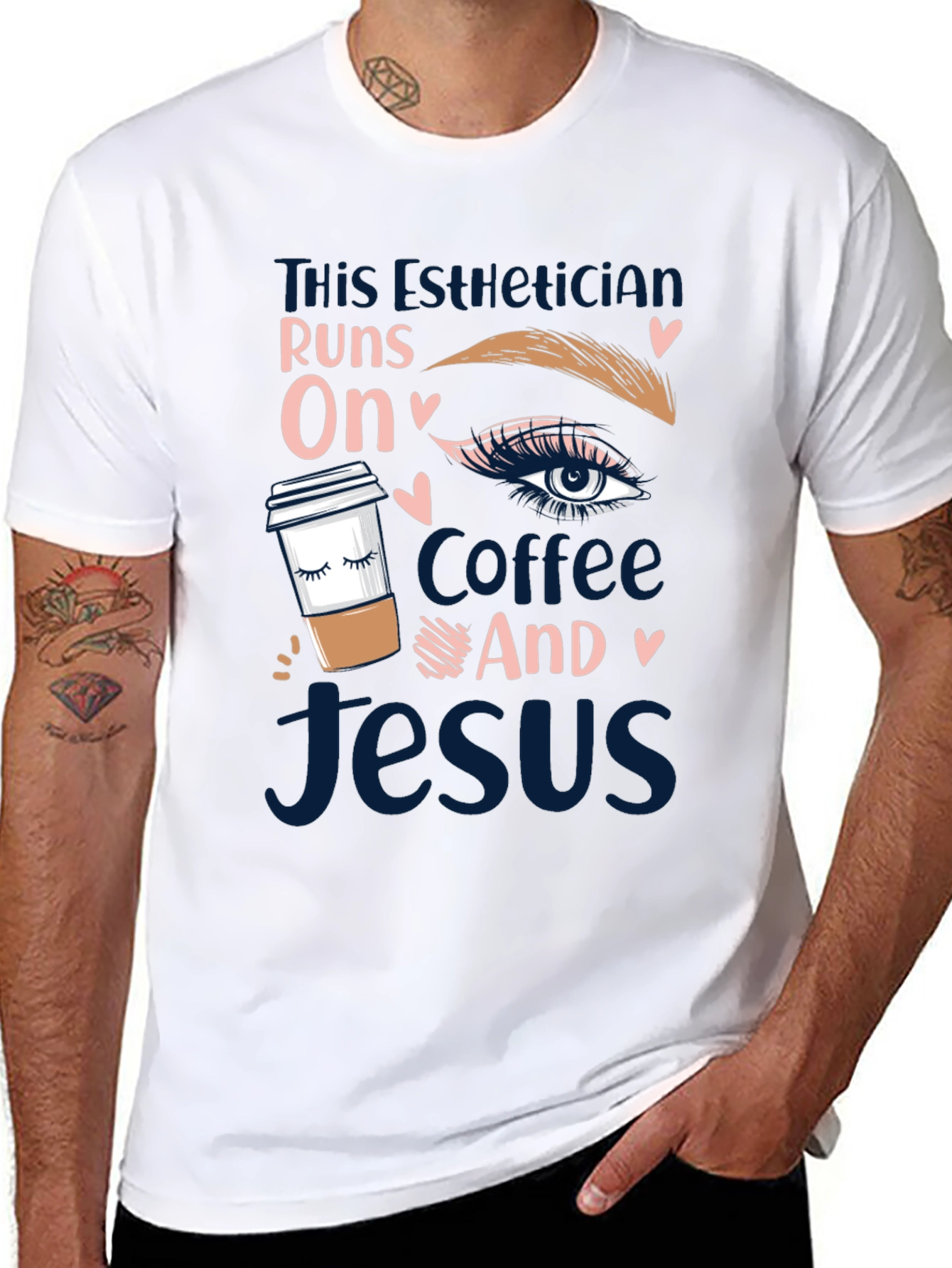 Esthetician Coffee and Jesus T-Shirt