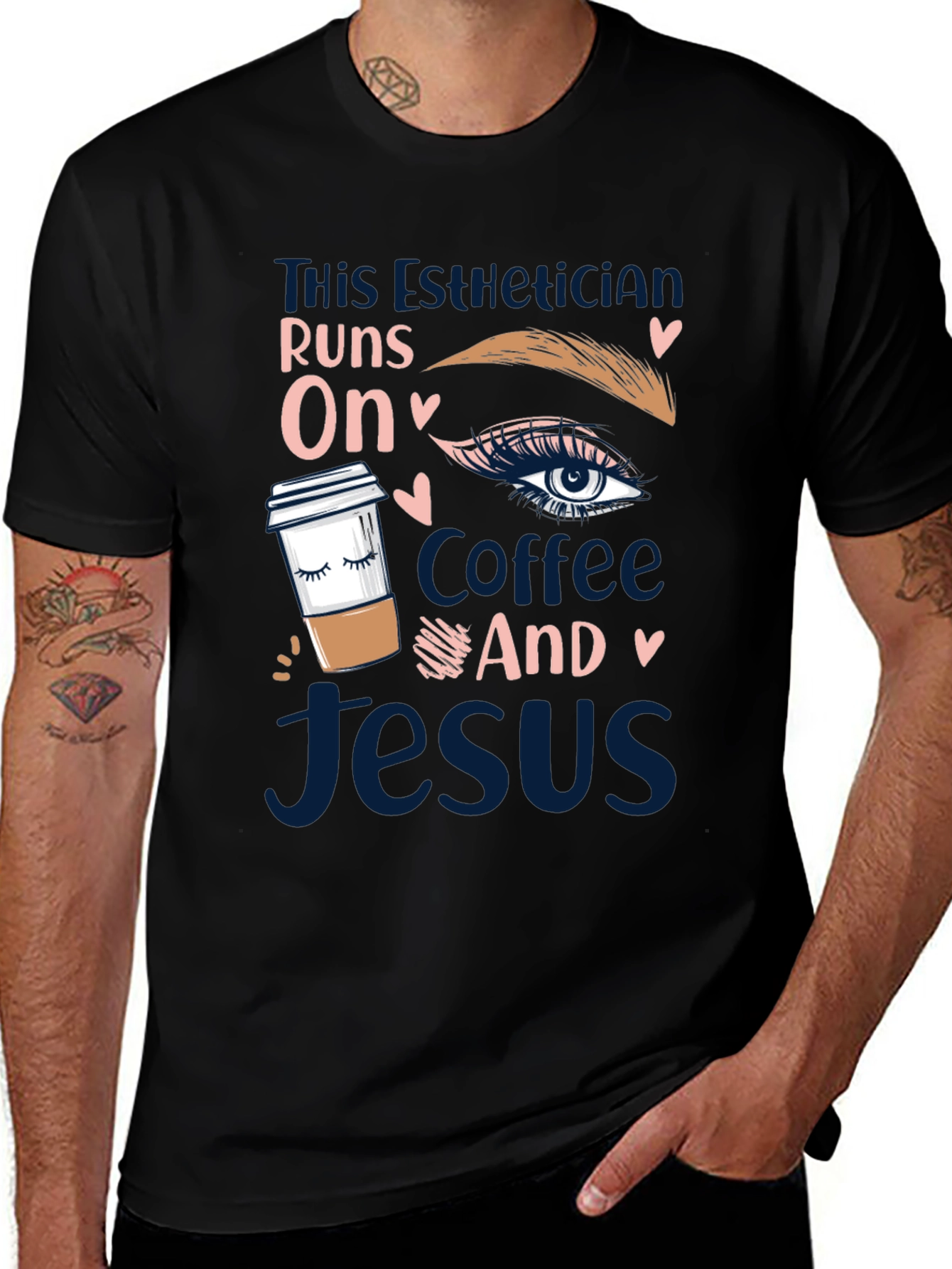 Esthetician Coffee and Jesus T-Shirt