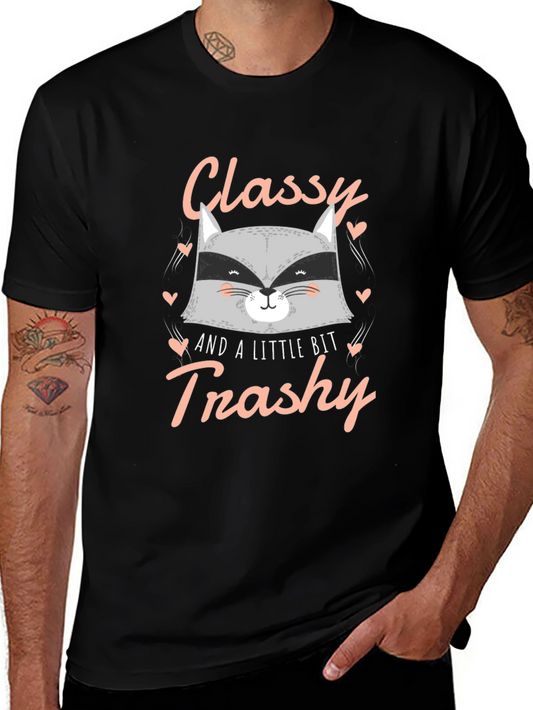 Classy Trashy Raccoon Graphic Tee - Soft Cotton