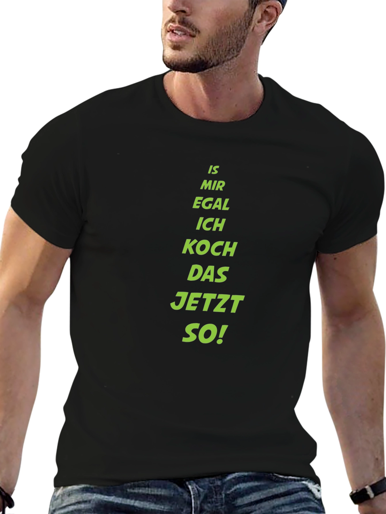 Funny German Cooking T-Shirt - Is Mir Egal Design