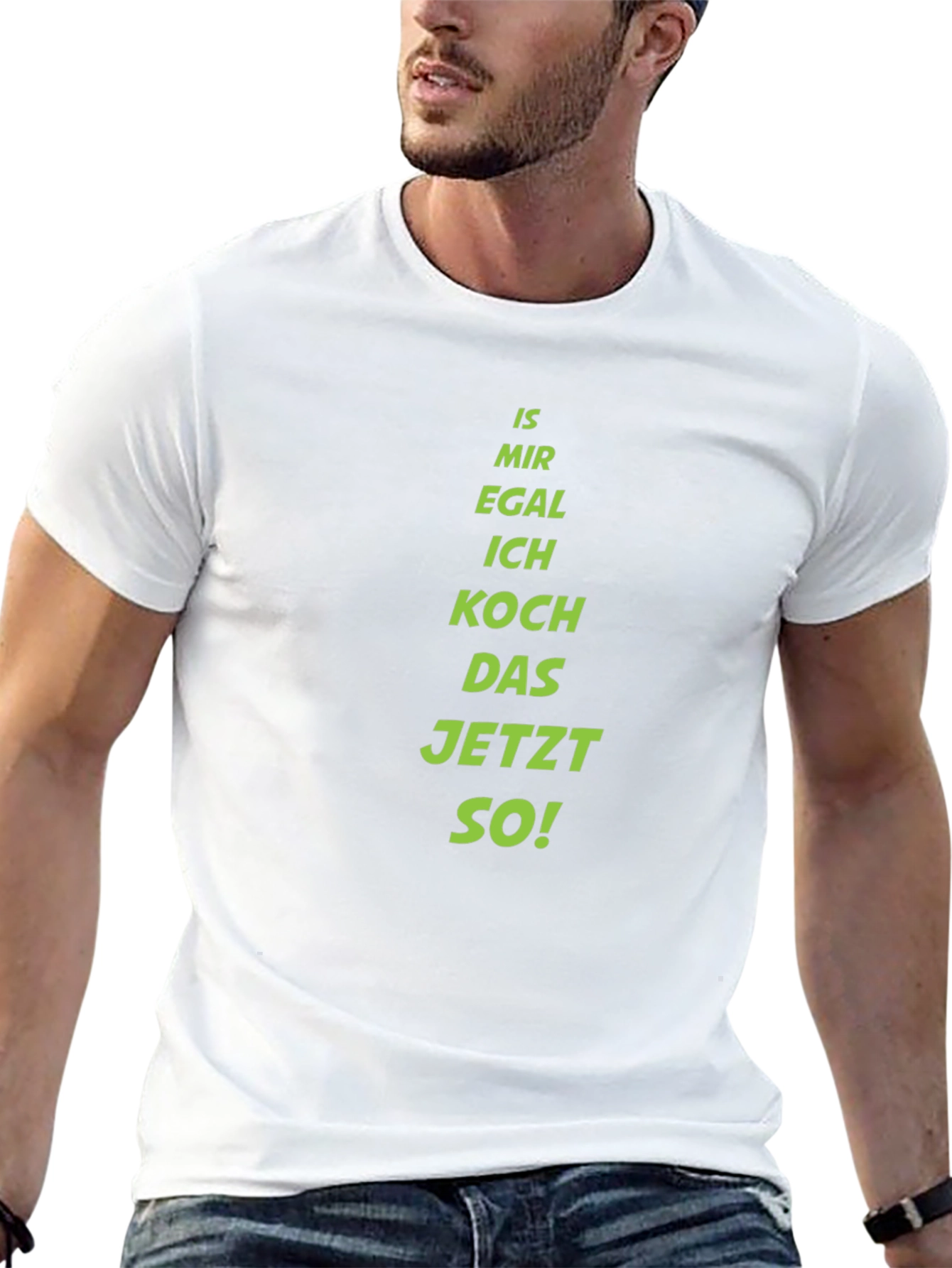Funny German Cooking T-Shirt - Is Mir Egal Design