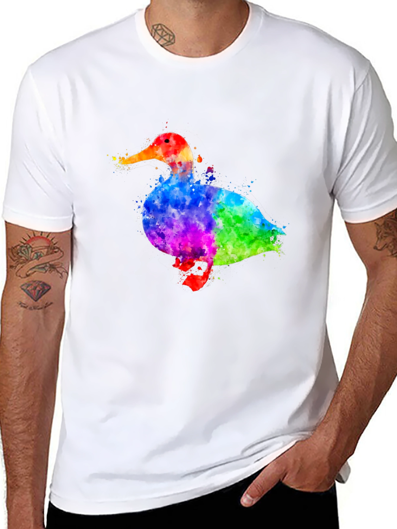 Watercolor Duck Graphic T-Shirt