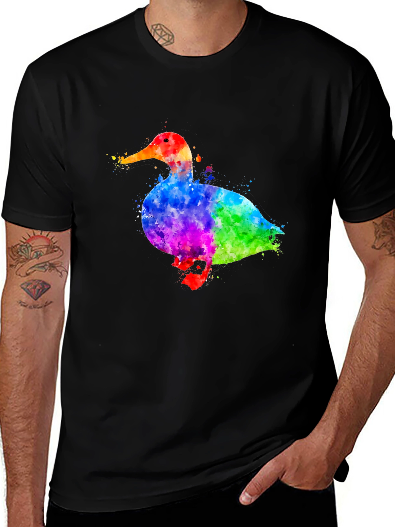 Watercolor Duck Graphic T-Shirt