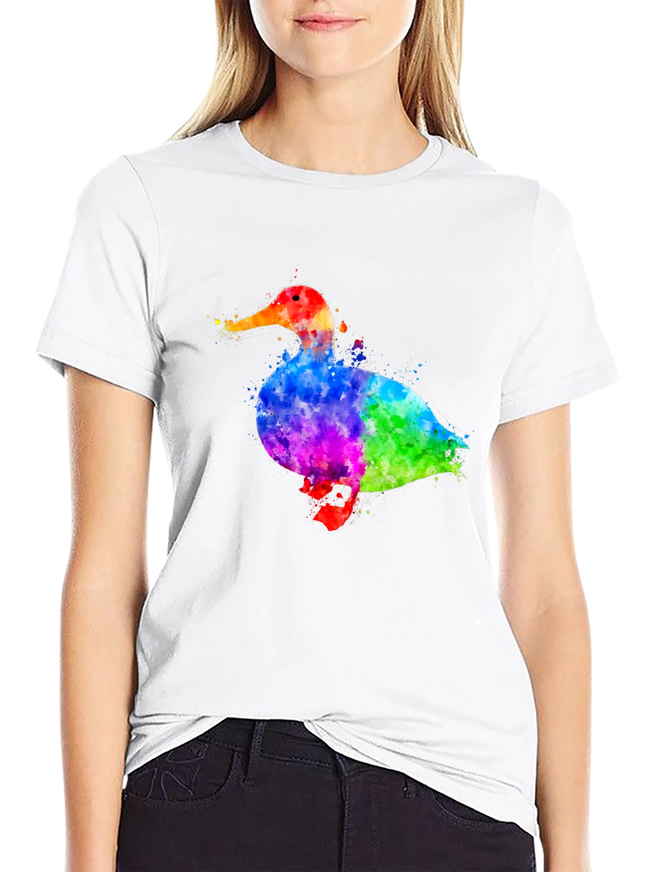 Watercolor Duck Graphic T-Shirt